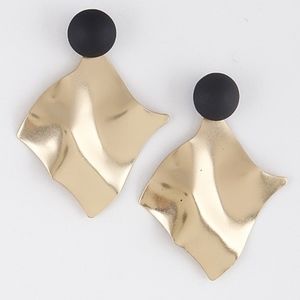 Gold Curved Metal Earrings